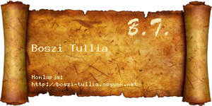Boszi Tullia névjegykártya